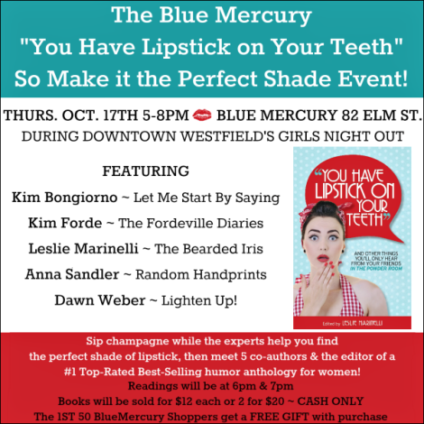 Blue Mercury Girls Night Out Westfield NJ You Have Lipstick on Your Teeth Event 101713 FACEBOOK